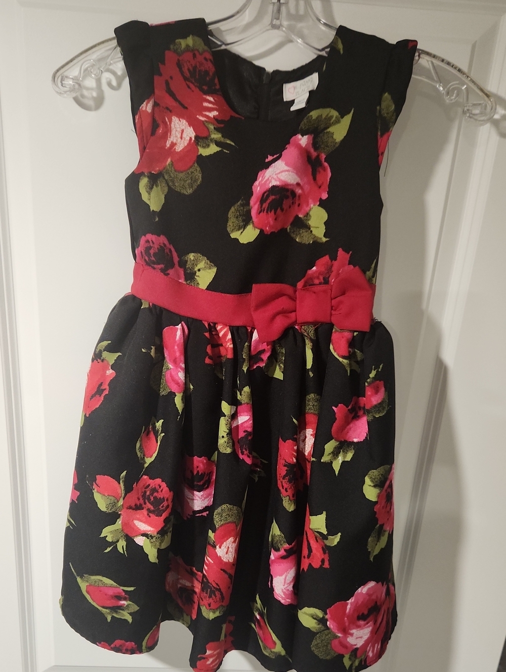 Chikdrens Place Girls 6X/7 Floral Dress in Black & Pink Like New